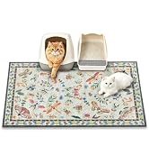 PPET Cat Litter Mat, 35" x 23" Litter Mat, Traps 100% Cat Litter, Non-Slip Litter Box Trapping Ma...