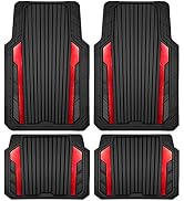 CAR PASS Heavy Duty Rubber Car Mats Metallic, Aluminum Film All Weather Floor Mats Waterproof Uni...