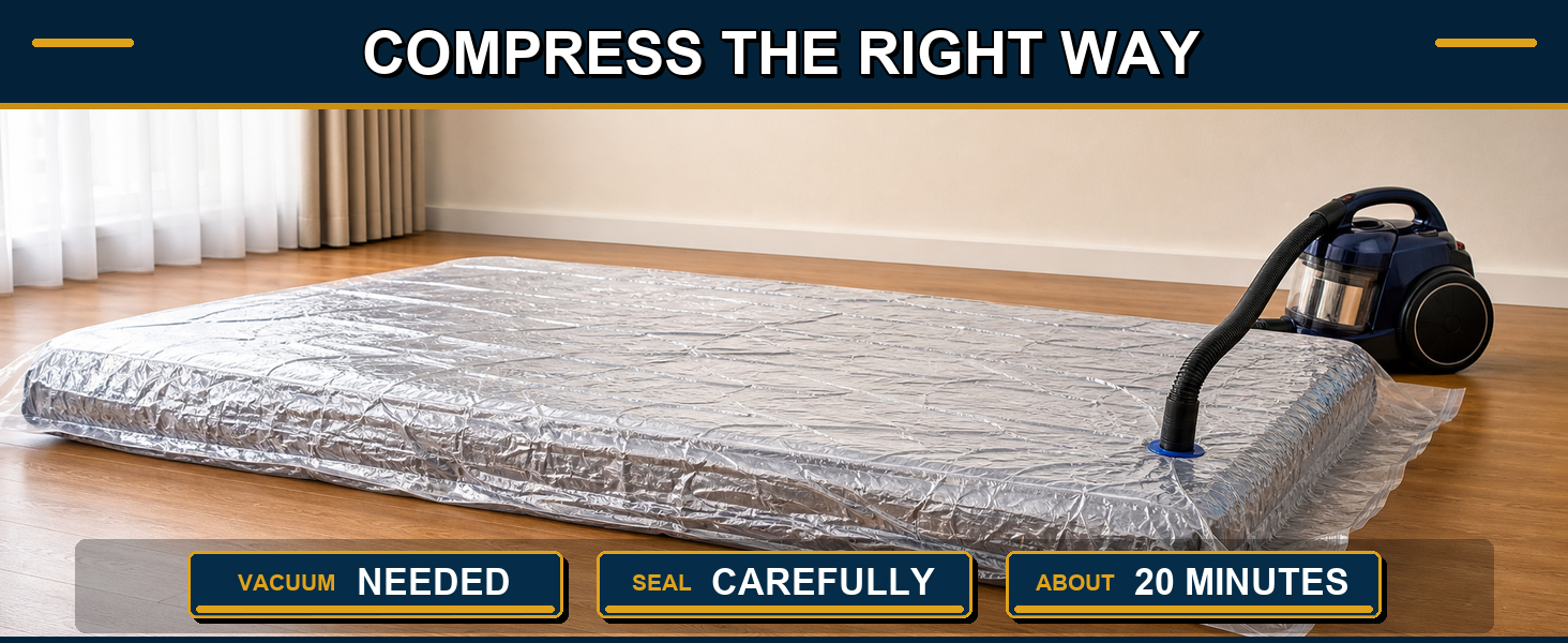 Memory Foam Mattress Vacuum Bag for Moving and Storage
