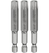 HARFINGTON 3pcs T50 Torx Head Screwdriver Bit 1/4" Hex Shank 2.6" (65mm) Long Magnetic No Hole Ti...