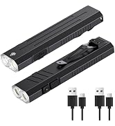 Rechargeable EDC Flashlight - Emergency One Click Strobe&Turbo Mode, Pocket Mini Flashlight 1600 ...