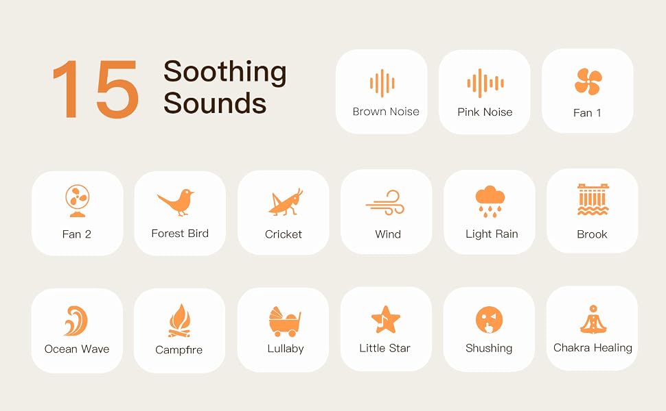 15 Soothing Sound Options for the TT-W32 TranquilTone Model