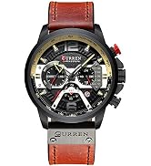 FANMIS Mens Luxury Watches Business Chronograph Dress Waterproof Leather Strap Analog Quartz Wris...