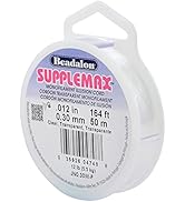 Beadalon SuppleMax Illusion Beading Cord, 0.30 mm / 0.012 in, Clear Monofilament, 50 m / 164 ft