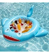 Cosweet Inflatable Shark Floating Cooler - Pool Party Decorations, Blow Up Pool Float Drink Holde...