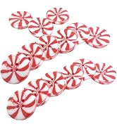 50 Pcs Red White Resin Christmas Xmas Sewing Buttons Round Sewing Buttons Craft Decorative for Cl...