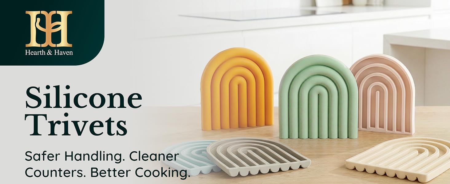 silicone trivet heat resistant hot pad for kitchen protects quartz countertop from hot pots pans