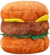 Pxiryanlow 1pc Hamburger Shape Dog Squeaky Toy,Dog Squeak Toy for Pet Dogs Biteable Chewing Squee...