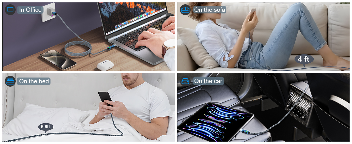 100W 180° Rotation Magnetic Charging Cable