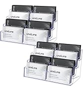 Uniclife 2 Pack Acrylic Business Card Holder for Desk 8 Slots Clear Business Card Display Stand f...