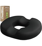 CloudBliss Donut Pillow Seat Cushion for Tailbone Pain Relief and Hemorrhoids, Memory Foam Seat C...