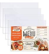 AKONEGE 5 Pcs 11" x 17" Rigid Print Protectors Clear Plastic Sleeves Hard Sheet Protectors Heavy ...