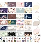 24 Pack Assorted Sympathy Cards with Envelopes & Stickers - 24 Unique Designs with Printed Messag...