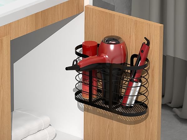 YIGII Hair Dryer Holder - Hair Tool Organizer Wall Mount/Cabinet Door Blow Dryer Holder Bathroom
