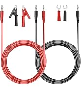 Sumnacon 4 in 1 Banana Plug Alligator Clip Pure Copper Fork Test Lead, 9.8 Ft Multimeter Flexible...