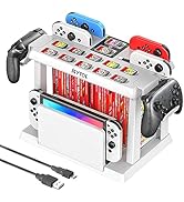 Switch Games Organizer Station with Controller Charger, Charging Dock for Nintendo Switch & OLED ...