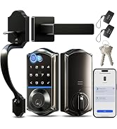 Veise VE017-H Fingerprint Smart Front Door Lock Set, App Control, Keyless Entry Deadbolt with Han...