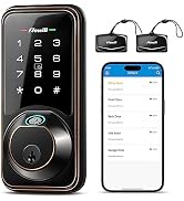 Keyless Entry Fingerprint Smart Door Lock, Zowill DK07 7-in-1 Deadbolt Lock for Front Door, Keypa...