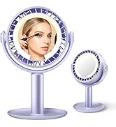 KinYiLO 3-in-1 Makeup Fan with Vanity Mirror & LED Light, Cordless Face Fan for Skincare Eyelash ...