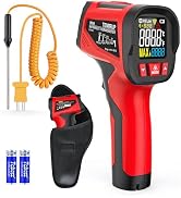 Infrared Thermometer Gun, TEMIRUP Non-Contact Digital Laser Temperature Gun with K-Probe for Indu...
