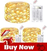 kolpop 3 Pack Fairy Lights Battery Operated, 50 LED Twinkle Lights with Timer, Warm White Mini St...