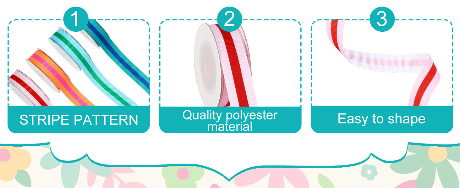 0.6 Inch Summer Colorful Fabric Wrapping Ribbon
