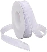 Morex Ribbon Double Ruffle Ribbon, 7/8-Inch by 16.5-Yard, White (96505/15-601)
