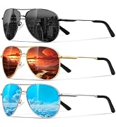Eiuizah Polarized Aviator Sunglasses for Men Women- Classic Sun Glasses for Driving Fishing with ...