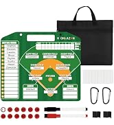 HIGHRAZON Magnetic Baseball Lineup Board with Bag - Dry Erase Coaching Board for Baseball,Softbal...