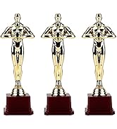 Lawei 3 Pack 10 inch Gold Award Trophy - Oscar Style Trophy for Party Celebrations, Award Ceremon...