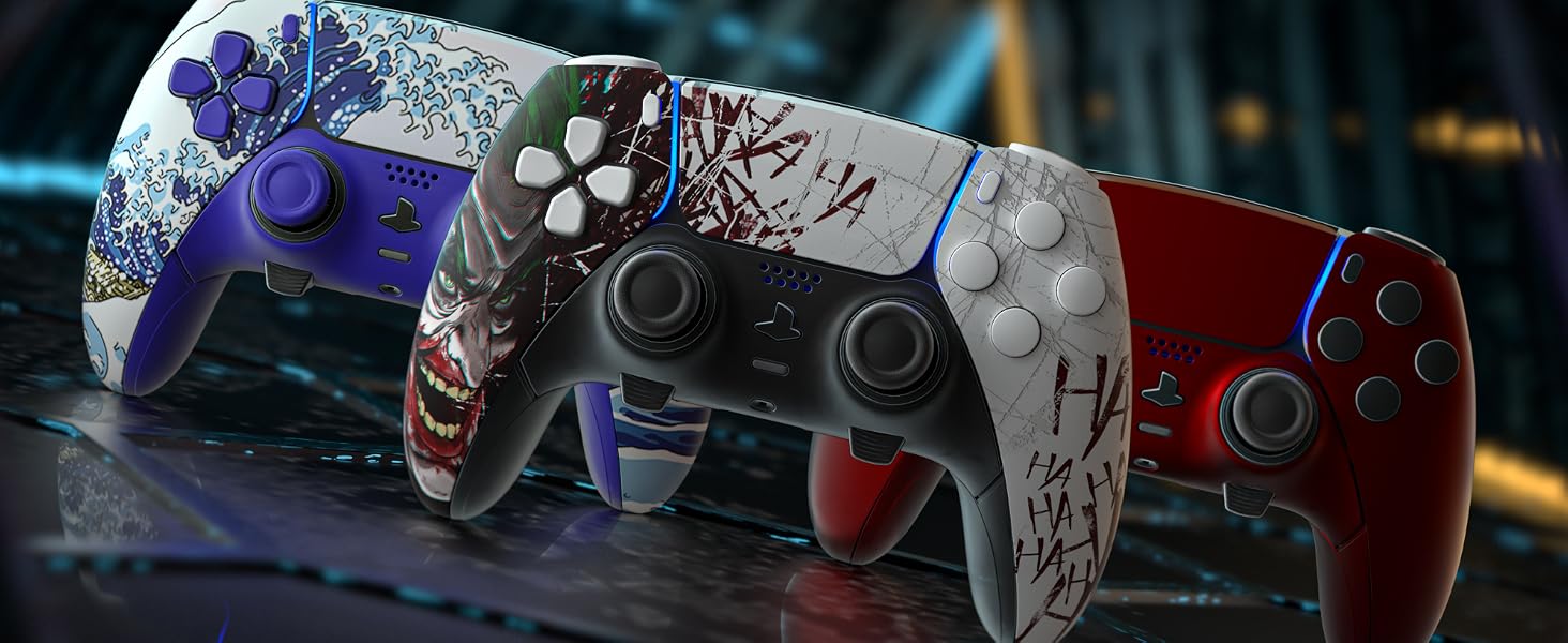 eXtremeRate Custom Replacement Shell Faceplate for PS5 Edge Controller Bottom Top Shell Case Cover