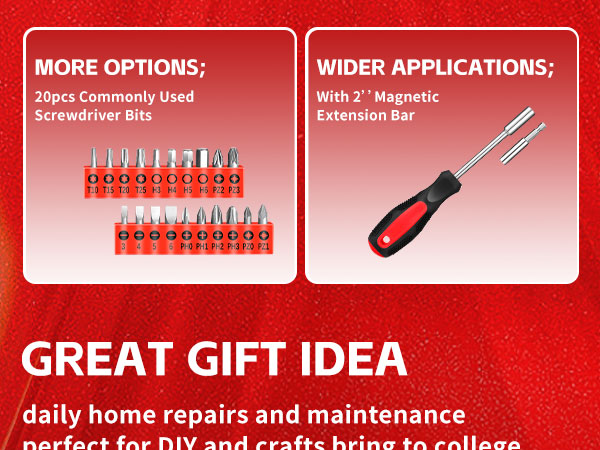 Household Tool Set, General Household Hand Tool Kit with Plastic Toolbox Storage Case