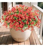 U'Artlines 16 Bundles Artificial Pansy Flowers Outdoor Fake Plants for All Seasons, UV Resistant ...