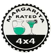 Margarita Badge Rated Car Emblem, 4 x 4 Metal Automotive Badge 3D Metal Car Badges Emblems Round ...