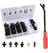 Opuweiy 100 PCS Bumper Push Retainer Clips Kit, Nylon Fasteners Rivet Clips with 1 Remover, 6 Siz...