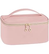 senbowe Travel Makeup Bag, Large Capacity Cosmetic Bags for Women,Portable Waterproof Leather Toi...