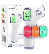 No-Touch Forehead Thermometer for Adults and Kids, Digital Thermometers with Fever Alarm, 3 Backl...