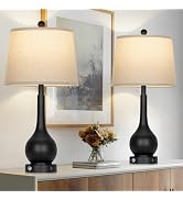 luxeflow 26" Black Table Lamps Set of 2 for Living Room, Touch Control Bedside Lamp for Bedroom, ...