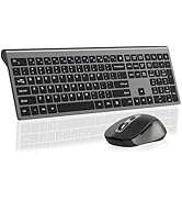 Wireless Mouse and Keyboard Combo, Full-Size Computer Keyboard with Calculator Button, 2400 Dpi E...