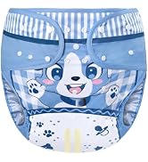 Littleforbig Washable Adjustable Reusable Waterproof Cloth Adult Diaper Wrap Cover- Little Blue M