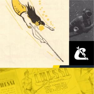 Cressi collage, featuring vintage spearfishing illustrations, archival photos, and the logo.