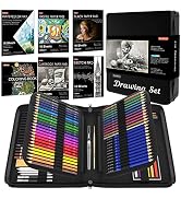 Shuttle Art 124 PCS Drawing Kit, Professional Drawing Supplies with Sketch, Charcoal, Colored, Gr...