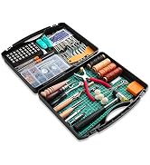 273 Pieces Leather Working Tools and Supplies with Leather Tool Box Cutting Mat Hammer Stamping T...