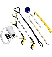 RMS Premium 7-Piece Hip Knee Replacement Kit with Leg Lifter, 19 and 32 inch Rotating Reacher Gra...
