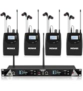 MICNAUX Wireless in Ear Monitor System, 2 Channel UHF Pro Mono IEM System for Singer Musicians, 2...
