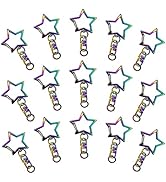 30pcs Star Shaped Spring Snap Keychain Clip,Metal Swivel Clasp Snap Hook Key Ring with Chain Hang...
