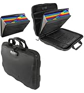 Fireproof Document Box, Hard Case Fireproof File Organizer Box with Lock and 13 Pocket Accordion ...