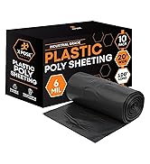 Xpose Safety Black Plastic Sheeting – 20' x 100' Roll, 6 Mil – Heavy Duty Poly Sheet – Waterproof...