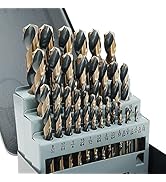 GMTOOLS 29Pcs Drill Bit Set, 135 Degree Tip High Speed Steel with Black and Gold Finish, Twist Jo...