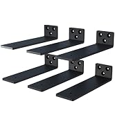 NEODROP 6-Pack 6 Inch Mini Floating Shelf Brackets, Heavy Duty Hidden Bracket for Wall Decor, Bla...